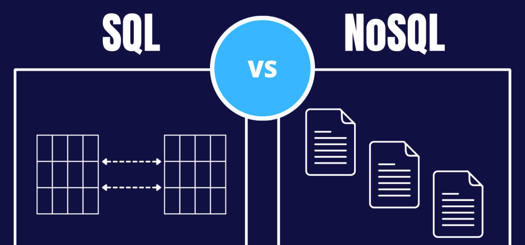 Imagem comparando bancos de dados SQL versus NoSQL